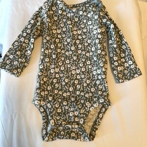 Long sleeved floral print onesie